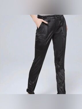 White House Black Market Velvet Straight Ankle Cargo Pants Sz 12